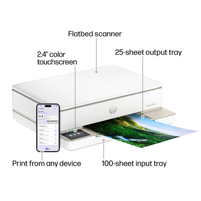 HP Envy 6155e Wireless All-in-One Color Inkjet Printer, Scanner, Copier, Best for Home, 3 months FREE ink with HP+ (714L5A)