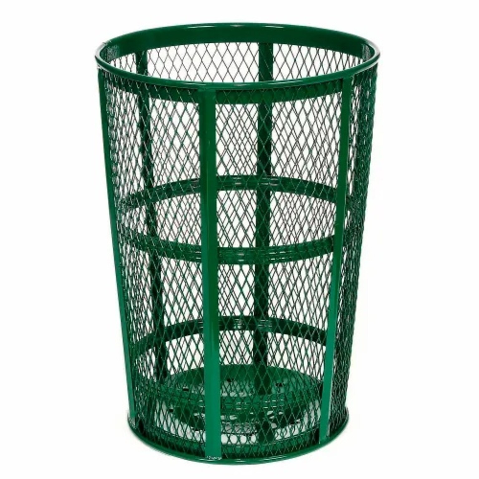 Global Industrial Outdoor Steel Mesh Corrosion-Resistant Trash Can, 48 Gallon, Green (237634GN)