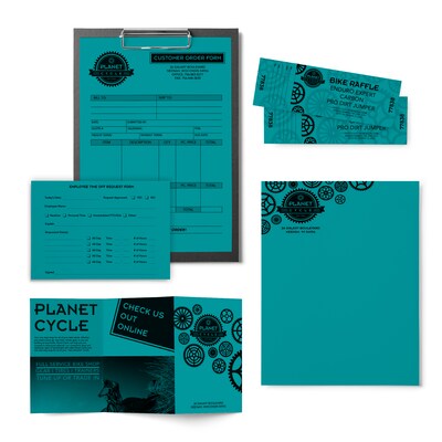 Astrobrights 8.5" x 11" Color Multipurpose Paper, 24 lbs., Terrestrial Teal, 500 Sheets/Ream, 10/Ream (21849/22479CT)