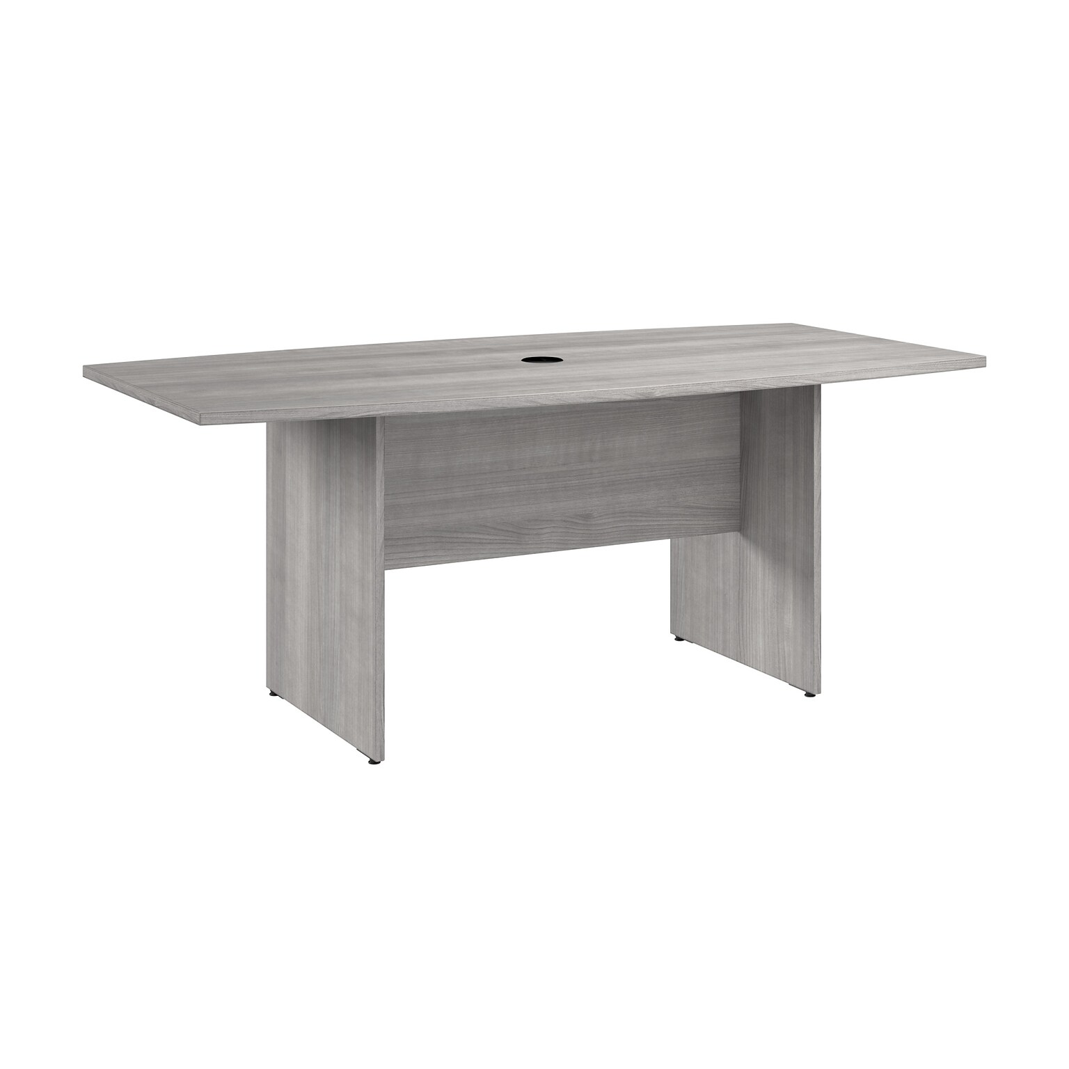 Bush Business Furniture 72W x 36D Boat Shaped Conference Table with Wood Base, Platinum Gray (99TB7236PG)