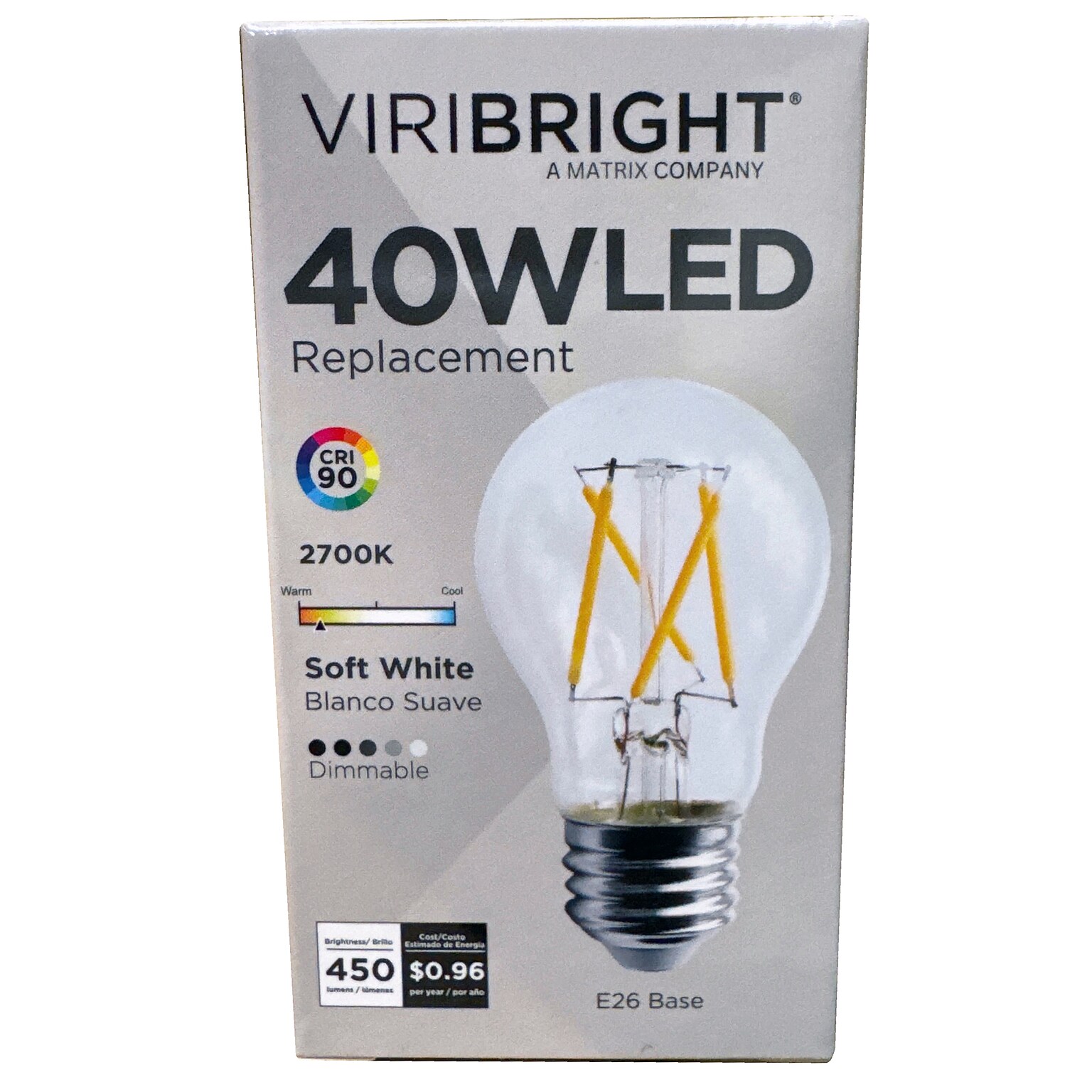 Viribright 4.5 Watts Warm White LED Decorative Bulb, 8/Box (450131-8)