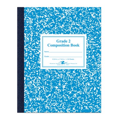 Roaring Spring Paper Products Composition Notebooks, 7.75 x 9.75, Wide Ruled, 50 Sheets, Blue (ROA77921)