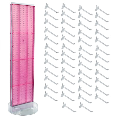 Azar Revolving Studio Base 60 x 16 Pegboard Floor Stand, Pink (700780-PNK-6C50)
