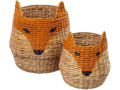 Honey-Can-Do Fox-Shaped Storage Baskets, Nesting, Brown/Orange, 2/Set (STO-09153)