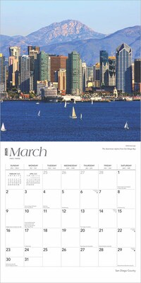 2025 BrownTrout San Diego County 12" x 12" Monthly Square Wall Calendar (9781975476045)