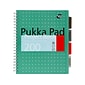 Pukka Pad Metallic 5-Subject Notebook, Ruled, 100 Sheets, Green, 3/Pack (8748-MET)