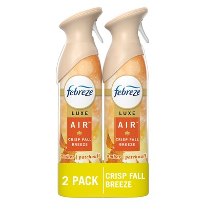Febreze Luxe Air Freshener Spray, Crisp Fall Breeze Scent, 8.8 oz., 2/Pack (20543)