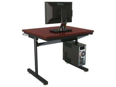 VersaDesk 48"W Basic Computer Table, Cherry/Black (BCT4830-BC)
