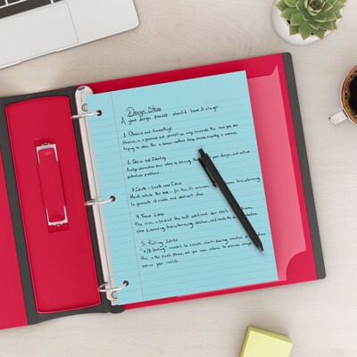 Staples Wide Ruled Filler Paper, 8" x 10.5", Assorted Colors, 100 Sheets/Pack (ST41637C)
