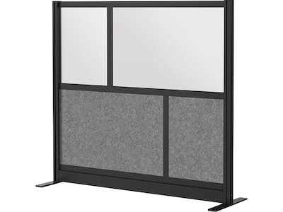 Luxor Expanse Series 4-Panel Freestanding Modular Room Divider System Starter Wall, 48H x 53W, Bla