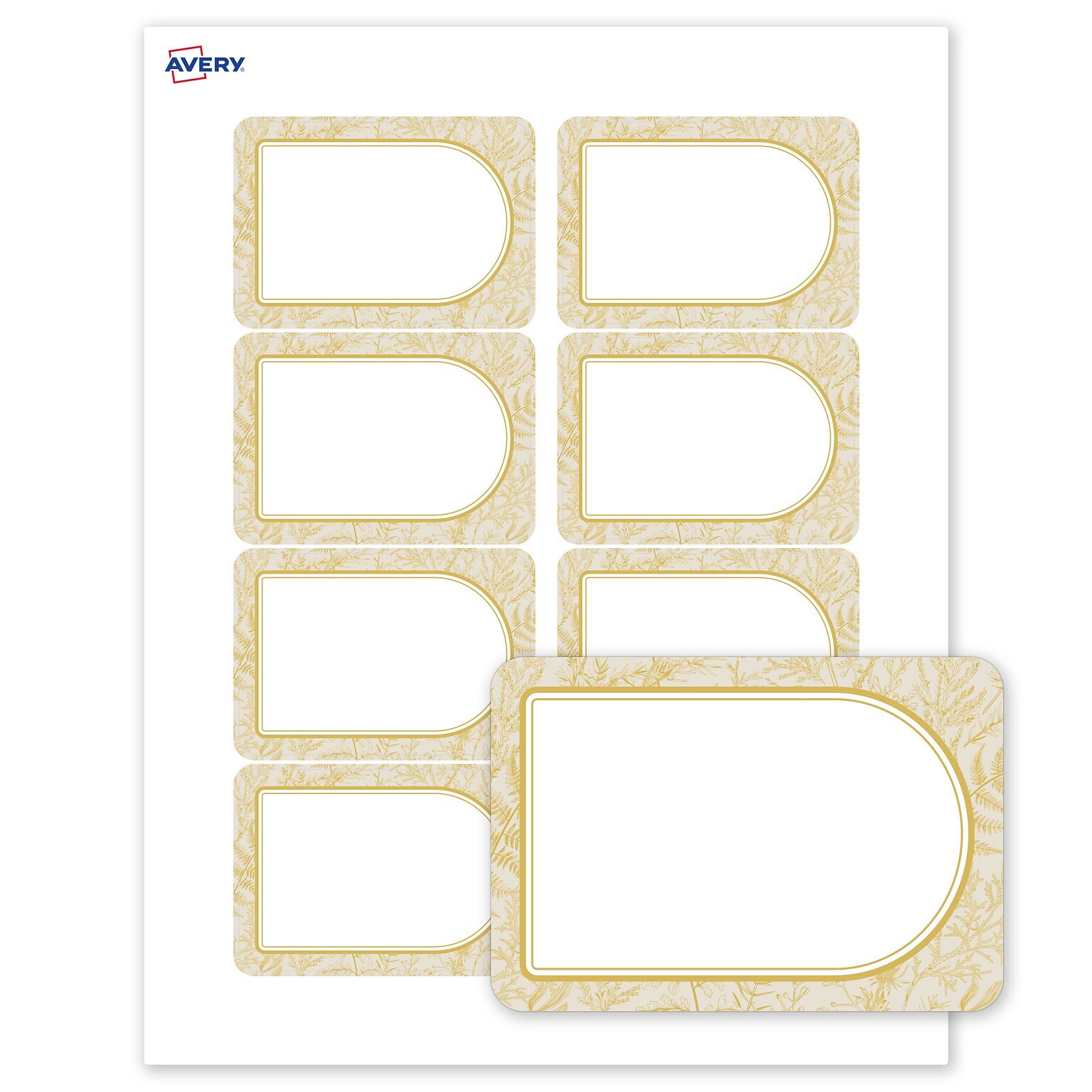 Avery Rectangle Laser/Inkjet Multipurpose Labels, 2-1/3 x 3-3/8, White, 80/Pack (19479371066)