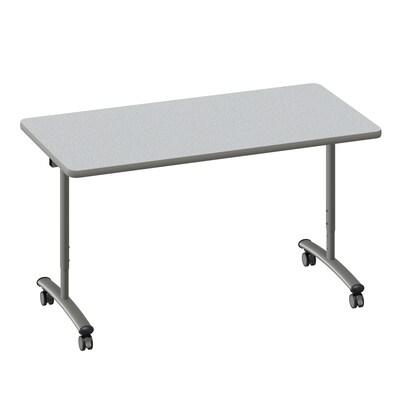 Correll 60W x 30D Adjustable Foldable Rectangular Training Room Table, Laminate, With Wheels, Gray Granite (FTS3060TF151413)