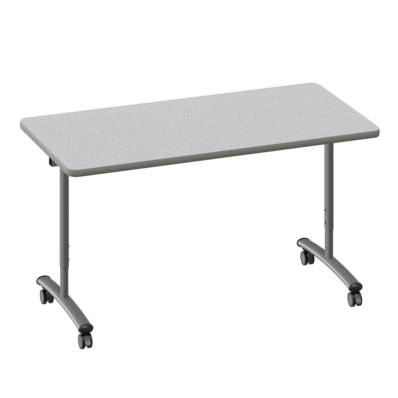 Correll 60W x 30D Adjustable Foldable Rectangular Training Room Table, Laminate, With Wheels, Gray Granite (FTS3060TF151413)