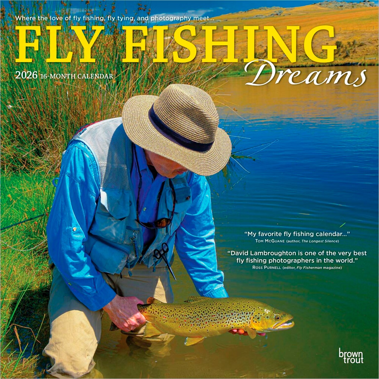 2026 BrownTrout Fly Fishing Dreams 12 x 12 Monthly Wall Calendar (9798330707096)