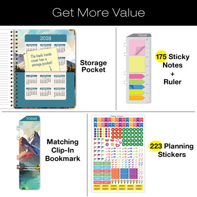 2027 Excello Brands 9" x 11" Weekly & Monthly Standard Planner, Paperboard Cover, Lake View (FSHN-CY27-8511-82)