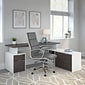 Bush Business Furniture Jamestown 72"W L Shaped Desk with Drawers, Storm Gray/White (JTN009SGWHSU)