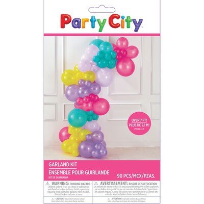 Party City Latex Balloon Garland Kit, Girly Brights, 90/Pack (AM111848)