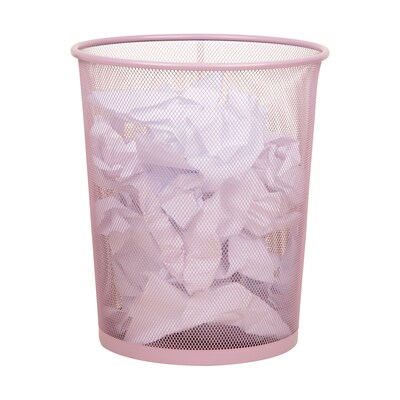 Staples Metal Mesh Trash Can, 4.4 Gallon, Dusty Pink (ST63854)