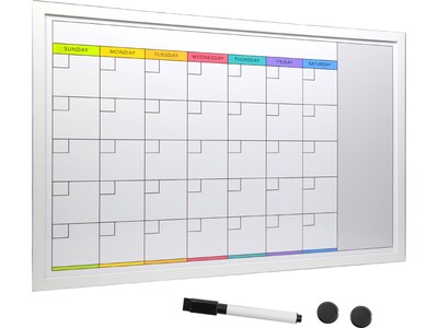 Excello Global Products Magnetic Dry-Erase Calendar Whiteboard, 20 x 30 (EGP-HD-0315)
