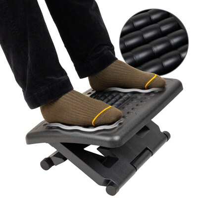 Mind Reader Anchor Collection Tilt Adjustable Footrest, Black (FTROLL-BLK)