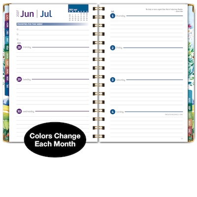 2027 Excello Brands 6" x 8" Weekly & Monthly Standard Planner, Paperboard Cover, Tree Seasons (FSHN-CY27-58-20)
