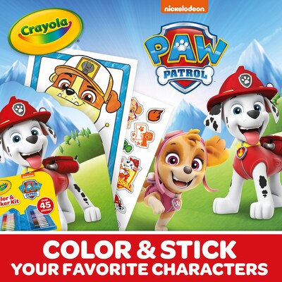Crayola Paw Patrol Color & Sticker Kit Coloring Book, 20 Pages (BIN041234)