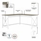 Bush Furniture Key West 60" L-Shaped Desk, Shiplap Gray/Pure White (KWD160G2W-03)