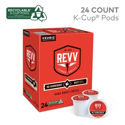 Revv Coffee No Surrender Coffee Keurig® K-Cup® Pods, Dark Roast, 24/Box (6873)