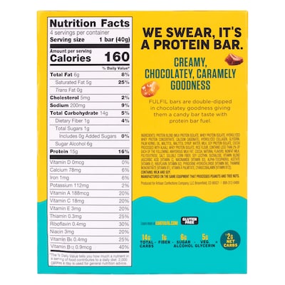 FULFIL Chocolate Salted Caramel Flavor Vitamin & Protein Standard Bar, 5.62 oz., 6/Pack (220-02914)