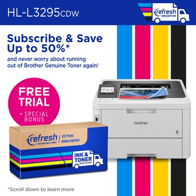 Brother HL-L3295CDW Wireless Compact Digital Color Printer, Refresh Subscription Eligible