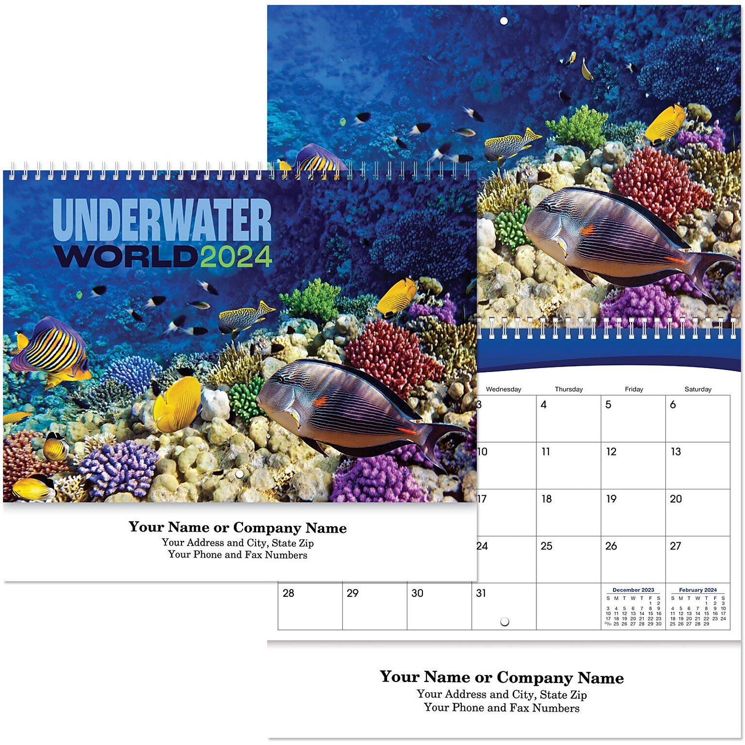 Custom Underwater World Spiral Wall Calendar