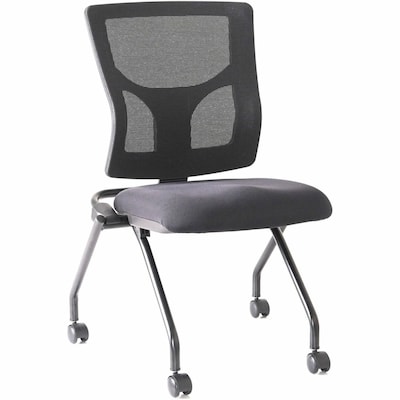 Lorell Conjure Fabric Office Nesting & Folding Chairs, Black, 2/Carton (LLR62020)