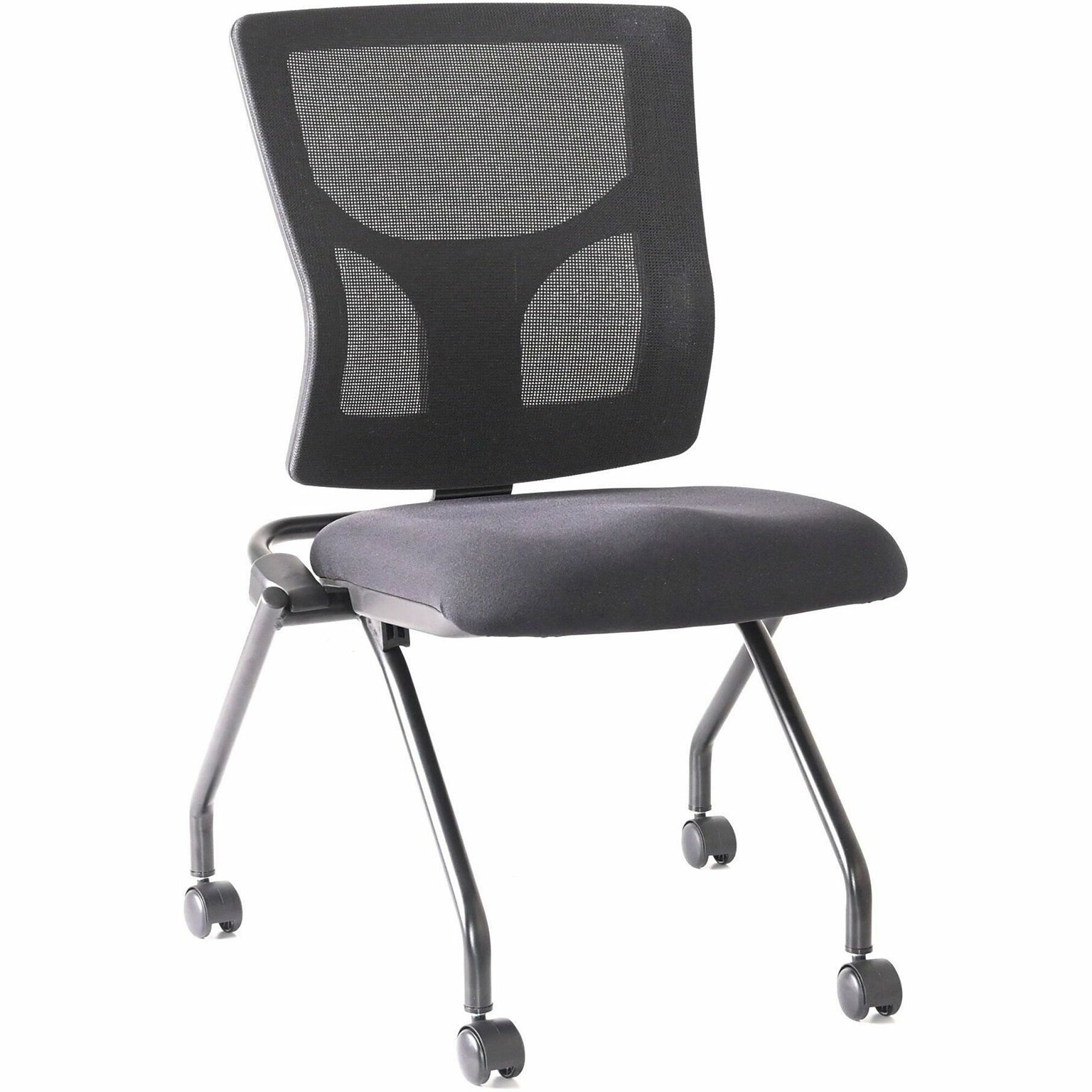 Lorell Conjure Fabric Office Nesting & Folding Chairs, Black, 2/Carton (LLR62020)