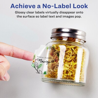 Avery Laser/Inkjet Multipurpose Labels, 1.625 x , Glossy Clear, 2000/Box (94110)