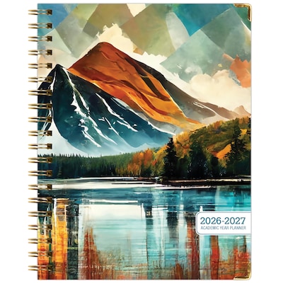 2026-2027 Excello Brands 8.5" x 11" Academic Weekly & Monthly Planner, Paperboard Cover, Lake View (FSHN-AY26-8511-82)