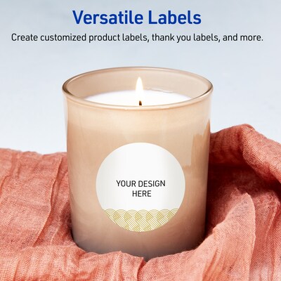 Avery Laser/Inkjet Circle Multipurpose Labels, 3" Dia., White, 60/Pack (S00EWX)