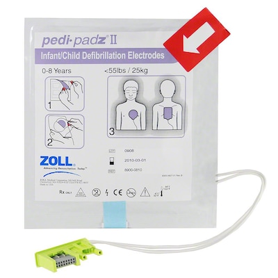 ZOLL Pedi-Padz II Single-Use Defibrillator Pads with 2-Year Shelf Life for Children Up to 8 Years Ol