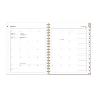 2027 Blue Sky Bespoke Letterpress Pears & Bluebirds 8.5" x 11" Calendar Year Weekly & Monthly Standard Planner, Plastic Cover