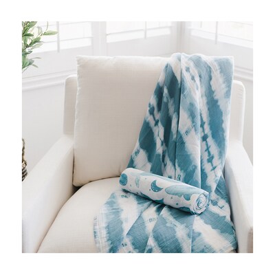 Baby Crane Caspian 2-Piece Swaddle, Blue & White (BC-130SWS)