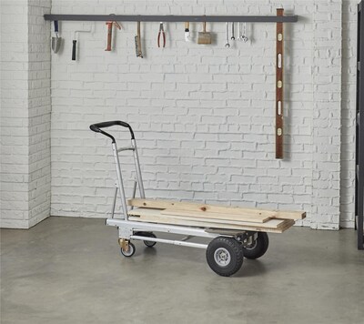 Cosco 4-in-1 Folding Series Convertible Hand Truck, 1000 lb. Capacity, Silver/Black (12323ASB1E)
