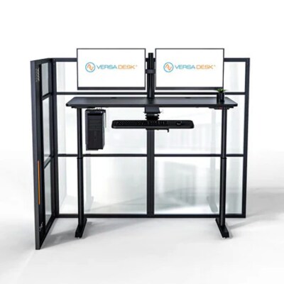 VersaDesk WorkNest 66"H x 79.5"W L-Shaped Cubicle Panel Workstation, Black (WNCL-7248-B)
