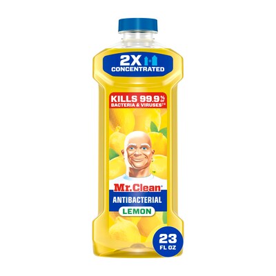 Mr. Clean Antibacterial Multi-Surface Cleaner, Lemon Scent, 23 Fl. Oz., 6/Carton (11292CT)