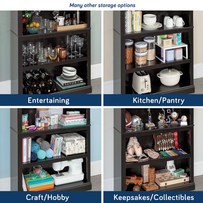 Sauder Select 70"H 5-Shelf Bookcase, Estate Black (414235)