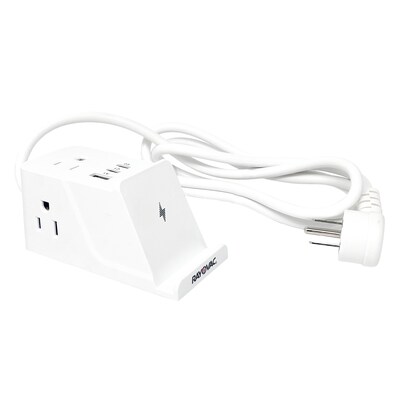 RAYOVAC 3-Outlet 3-USB Port Wireless Charging Station Surge Protector, 5-ft., 540 Joules, White (SS-P313A)