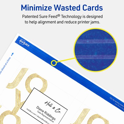 Avery Business Cards, 2-1/2" x 3-1/2", Matte White, 150/Pack (95328)