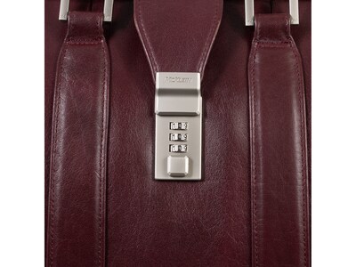 McKlein MORGAN Leather Litigator Laptop Briefcase, Burgundy (83346)