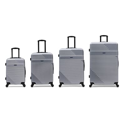 InUSA Resilience 4-Piece Hardside Spinner Luggage Set, TSA Checkpoint Friendly, Silver (IURESSMLXL-SIL)