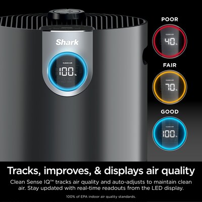 Shark Clean Sense MAX HEPA Tower Air Purifier, WiFi Enabled, Charcoal Grey (HP232)