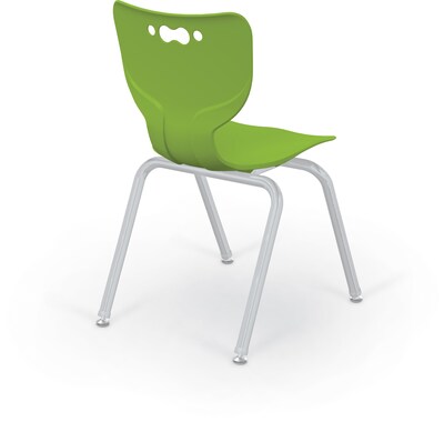 MooreCo 18 Hierarchy Student Chair with 4 Legs, Green/Platinum Base (703673561945)