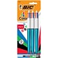 BIC 4-Color Retractable Ballpoint Pens, Medium Point, Assorted Ink, 3/Pack (14540)